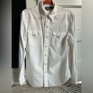 Ralph Lauren White Western Button Down Shirt